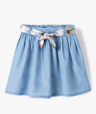 Jupe fille ample en lyocell avec ceinture à nouer vue1 - GEMO (ENFANT) - GEMO