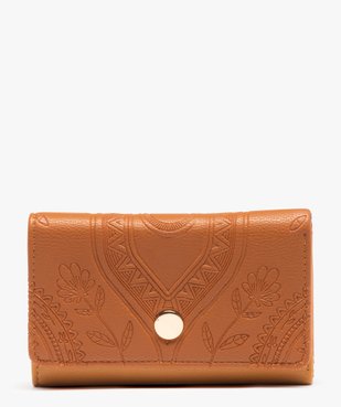 Porte-monnaie femme avec rabat à motifs embossés vue1 - GEMO (ACCESS) - GEMO