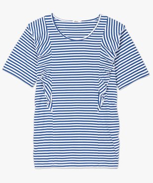 Tee-shirt de grossesse rayé à volants vue4 - GEMO (MATER) - GEMO