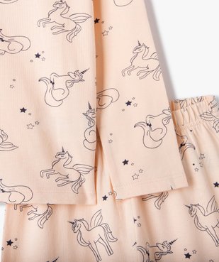 Pyjama fille en jersey motif licornes vue2 - GEMO (ENFANT) - GEMO