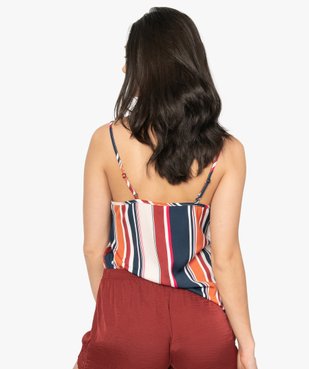 Haut de pyjama femme en matière recyclée à col dentelle vue3 - GEMO C4G FEMME - GEMO