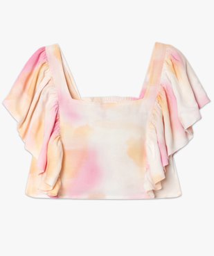 Haut court avec manches volantées - Gemo x Lalaa Misaki vue4 - GEMO (G TAILLE) - GEMO