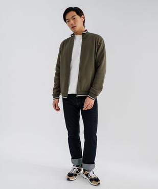 Sweat zippé avec finitions fantaisie homme vue4 - GEMO 4G HOMME - GEMO