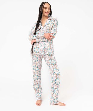Pyjama deux pièces : chemise et pantalon femme vue1 - GEMO(HOMWR FEM) - GEMO