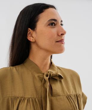 Robe courte manches coutes à col lavallière vue3 - GEMO 4G FEMME - GEMO