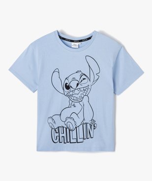 Tee-shirt fille coupe crop top motif Stitch - Disney vue1 - LILO & STITCH - GEMO