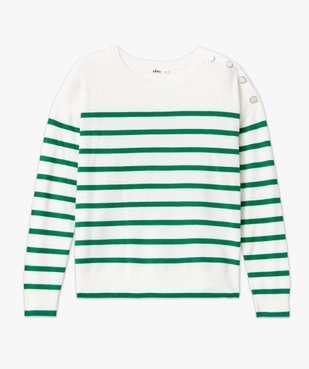 Pull rayé en maille fine avec col rond femme vue4 - GEMO 4G FEMME - GEMO