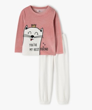 Pyjama fille velours motif chat à paillettes vue1 - GEMO (ENFANT) - GEMO