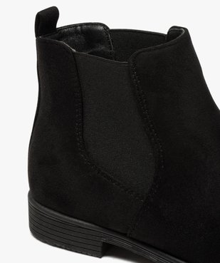 Boots femme style Chelsea à talon plat dessus suédine unie vue6 - GEMO (CASUAL) - GEMO