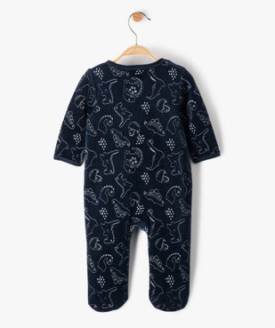 Pyjama bébé en velours à motifs dinosaures ouverture devant vue4 - GEMO(BB COUCHE) - GEMO