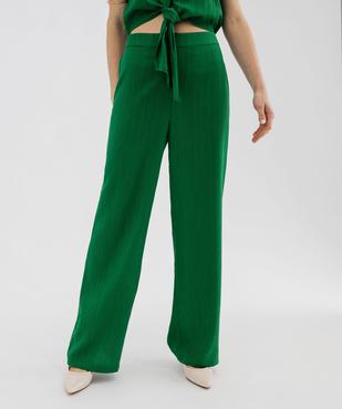 Pantalon ample, fluide et texturée femme vue2 - GEMO(FEMME PAP) - GEMO