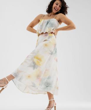 Jupe longue trapèze tie-and-dye femme vue1 - GEMO 4G FEMME - GEMO