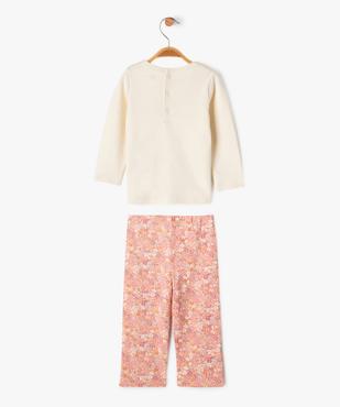 Pyjama 2 pièces en coton à motifs fleuris bébé fille vue5 - GEMO 4G BEBE - GEMO