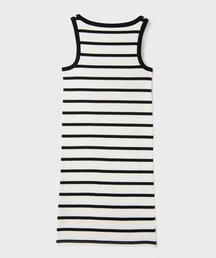 Robe sans manches en maille côtelée rayée fille vue3 - GEMO 4G FILLE - GEMO