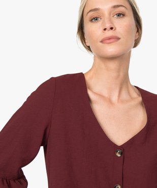 Blouse femme fluide à basque et manches volantées vue2 - GEMO(FEMME PAP) - GEMO