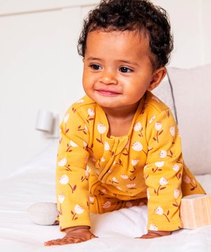 Pyjama en jersey molletonné avec zip ventral bébé vue1 - GEMO(BB COUCHE) - GEMO