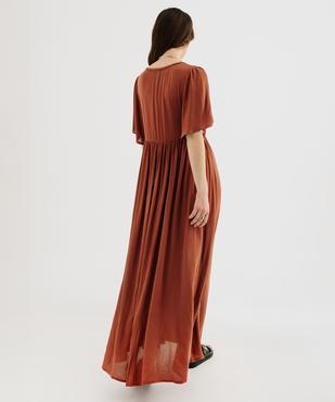 Robe longue à manches courtes amples en viscose femme vue5 - GEMO 4G FEMME - GEMO