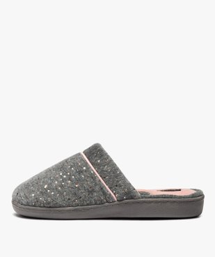 Chaussons femme mules pailletées en velours - Dim vue3 - DIM - GEMO