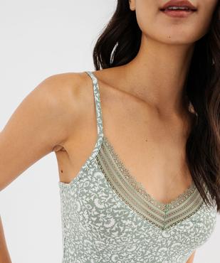 Haut de pyjama à fines bretelles et dentelle femme vue2 - GEMO 4G FEMME - GEMO