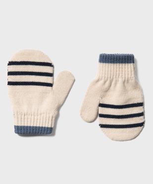 Moufles à rayures bébé garçon vue1 - GEMO(BEBE DEBT) - GEMO