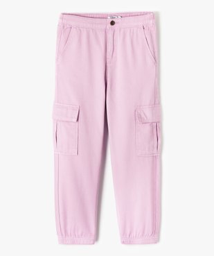 Pantalon fille coupe cargo avec ceinture élastique vue1 - GEMO 4G FILLE - GEMO