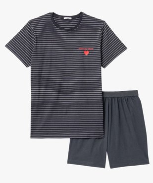 Pyjashort homme mix&match imprimé cœur vue4 - GEMO(HOMWR HOM) - GEMO