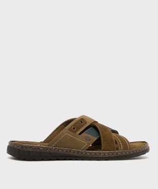 Mules en cuir à brides croisées homme - g'flex vue1 - G'FLEX - GEMO
