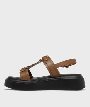 Sandales à brides sur semelle plateforme femme - 5 Miles vue3 - 5 MILES - GEMO