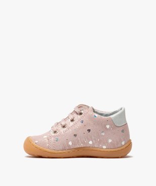 Chaussures premiers pas bébé fille en cuir vue3 - GEMO(BEBE DEBT) - GEMO