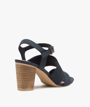 Sandales femme à talon rainuré et brides en suédine vue4 - GEMO(URBAIN) - GEMO