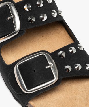 Mules femme à brides en cuir et clous métalliques vue6 - GEMO (CASUAL) - GEMO