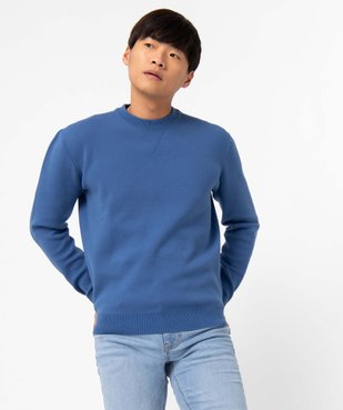 Pull homme à col rond en maille unie vue1 - GEMO (HOMME) - GEMO