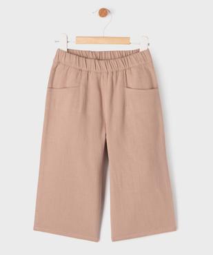 Pantalon large en coton avec taille élastique bébé fille vue1 - GEMO(BEBE DEBT) - GEMO
