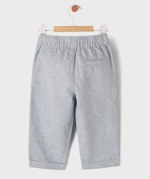 Pantalon à taille élastiquée en lin et coton bébé garçon vue3 - GEMO 4G BEBE - GEMO