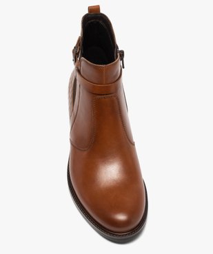 Boots femme à talon plat et bride décorative vue5 - GEMO (CASUAL) - GEMO