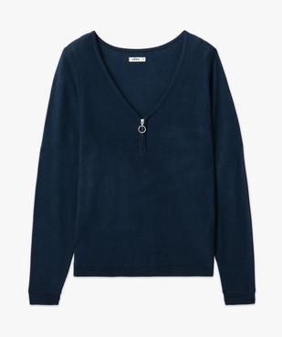 Pull fin à col V zippé manches chauve-souris femme vue4 - GEMO 4G FEMME - GEMO