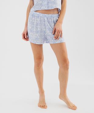 Short de pyjama imprimé en viscose femme vue2 - GEMO 4G FEMME - GEMO