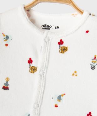 Pyjama en velours ouverture devant à motifs bébé vue2 - GEMO 4G BEBE - GEMO