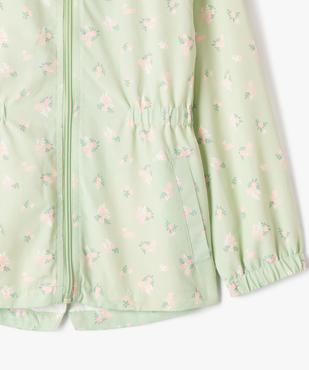 Manteau à capuche léger en matière déperlante fille vue3 - GEMO (ENFANT) - GEMO
