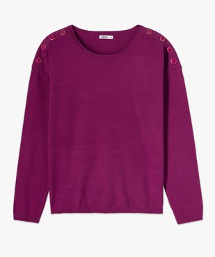 Pull femme en maille fine avec boutons sur les épaules vue4 - GEMO(FEMME PAP) - GEMO