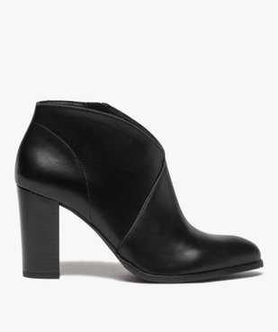Low-boots femme à talon droit dessus cuir uni vue2 - GEMO(URBAIN) - GEMO