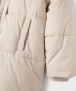 Parka mi-longue déperlante à col montant, capuche et doublure polaire fille vue3 - GEMO 4G FILLE - GEMO