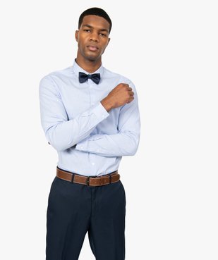 Chemise homme rayée coupe slim en coton stretch vue1 - GEMO (HOMME) - GEMO