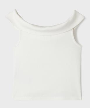 Tee-shirt sans manches à col bardot en maille côtelée fille vue3 - GEMO 4G FILLE - GEMO