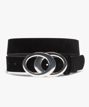 Ceinture femme aspect velours avec grosse boucle métallique vue1 - GEMO (ACCESS) - GEMO