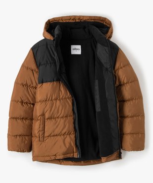 Blouson garçon matelassé bicolore avec capuche amovible vue2 - GEMO (ENFANT) - GEMO