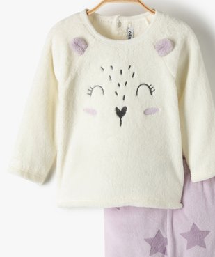 Pyjama bébé en velours et maille peluche douillette vue2 - GEMO(BB COUCHE) - GEMO