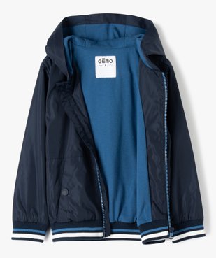 Blouson garçon léger avec capuche et finition bord-côte vue3 - GEMO (ENFANT) - GEMO