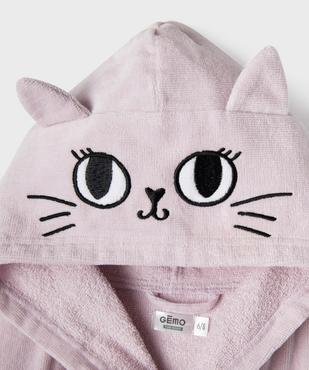 Robe de chambre à capuche motif chat fille vue2 - GEMO 4G FILLE - GEMO