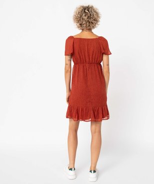 Robe femme imprimée avec volants dans le bas vue3 - GEMO(FEMME PAP) - GEMO